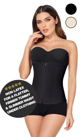 Non-Latex Hourglass Zipper Waist Cincher